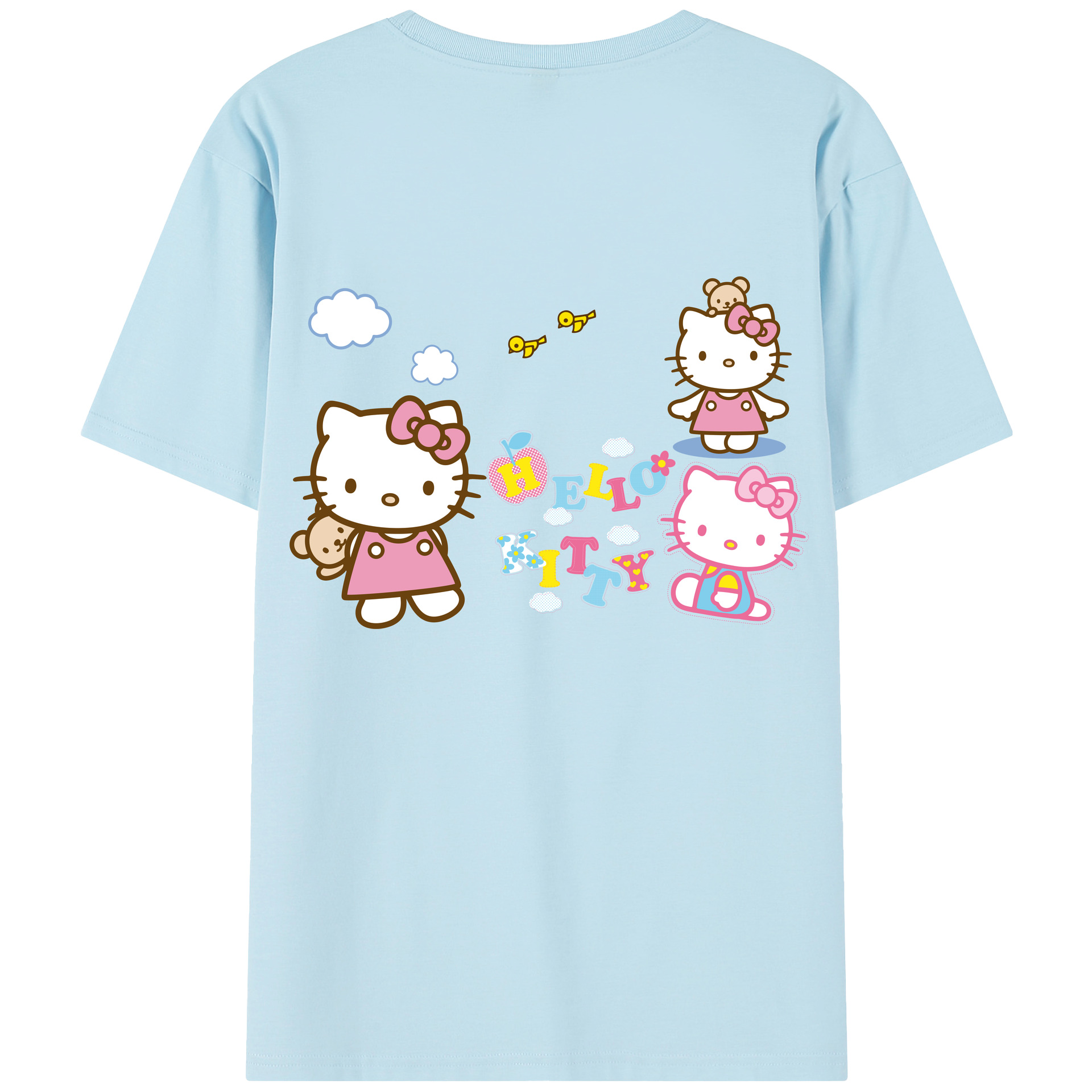 （画像用） Hello Kitty ハローキティ 綿100％半袖Tシャツ（背面プリント）